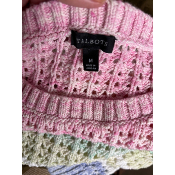 Talbots pastel striped light sweater size medium - Picture 4 of 9